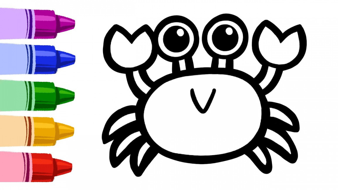 Crab  Easy Drawing and Colouring for Kids  ArtKid