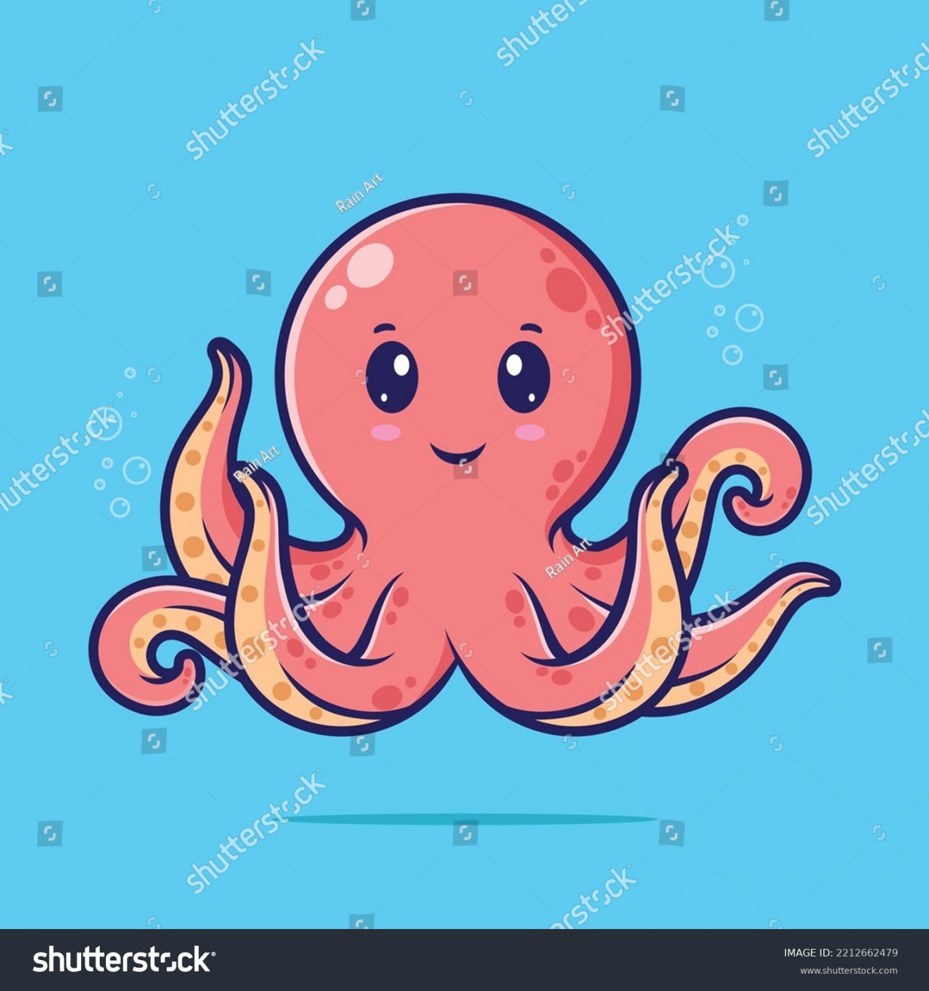 Cute baby octopus cartoine Vektorgrafik: Stock-Vektorgrafik