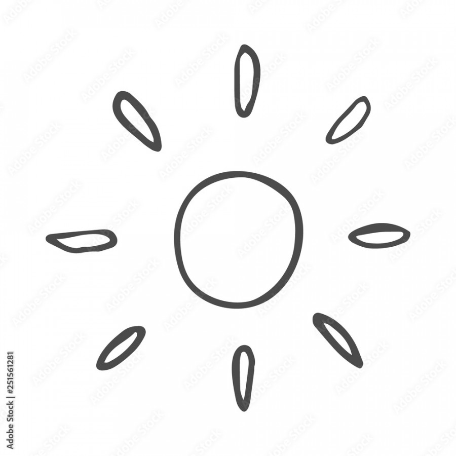 Cute cartoon hand drawn sun drawing