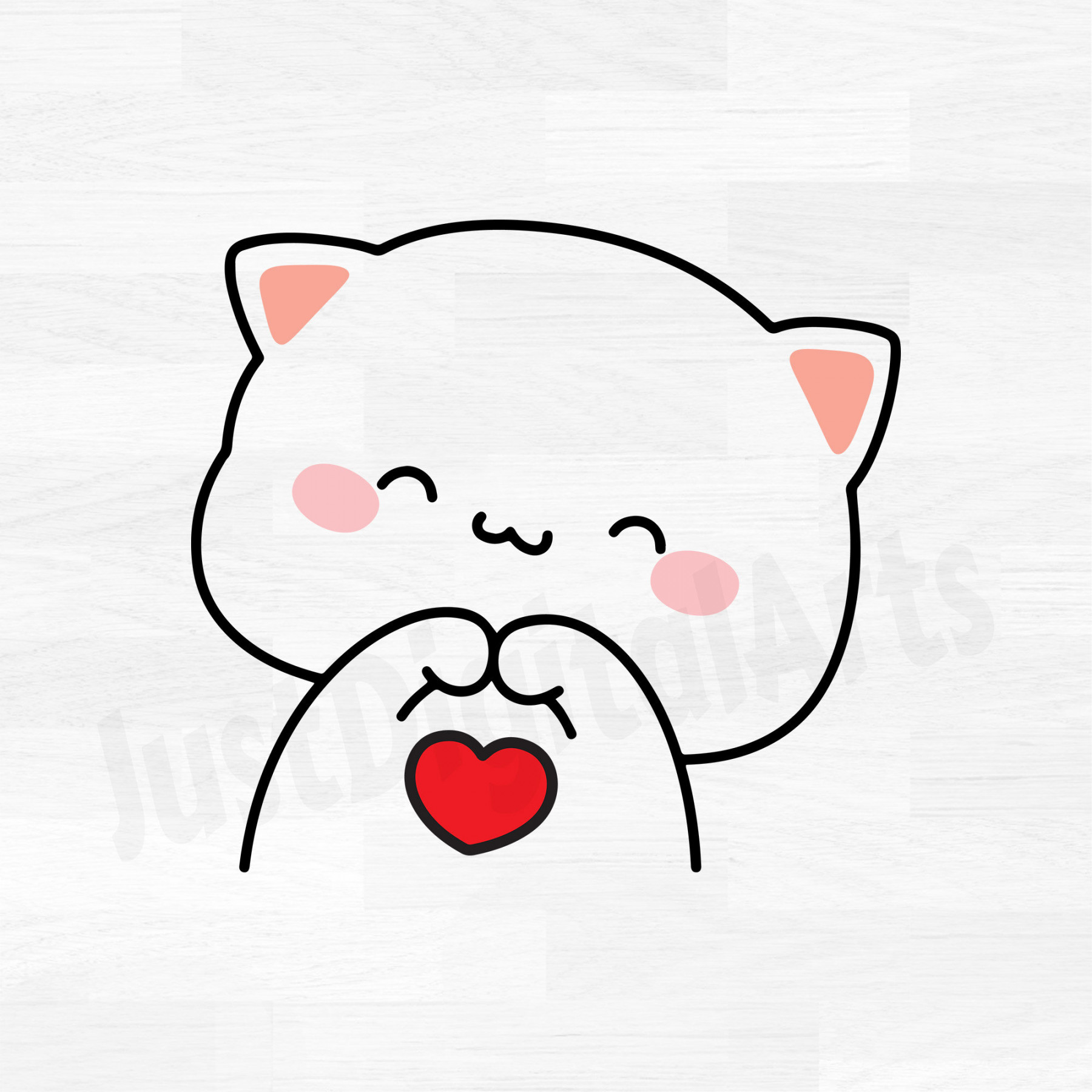 Cute Cat Love Digital Download, Instant Download, Svg, Png, Jpg