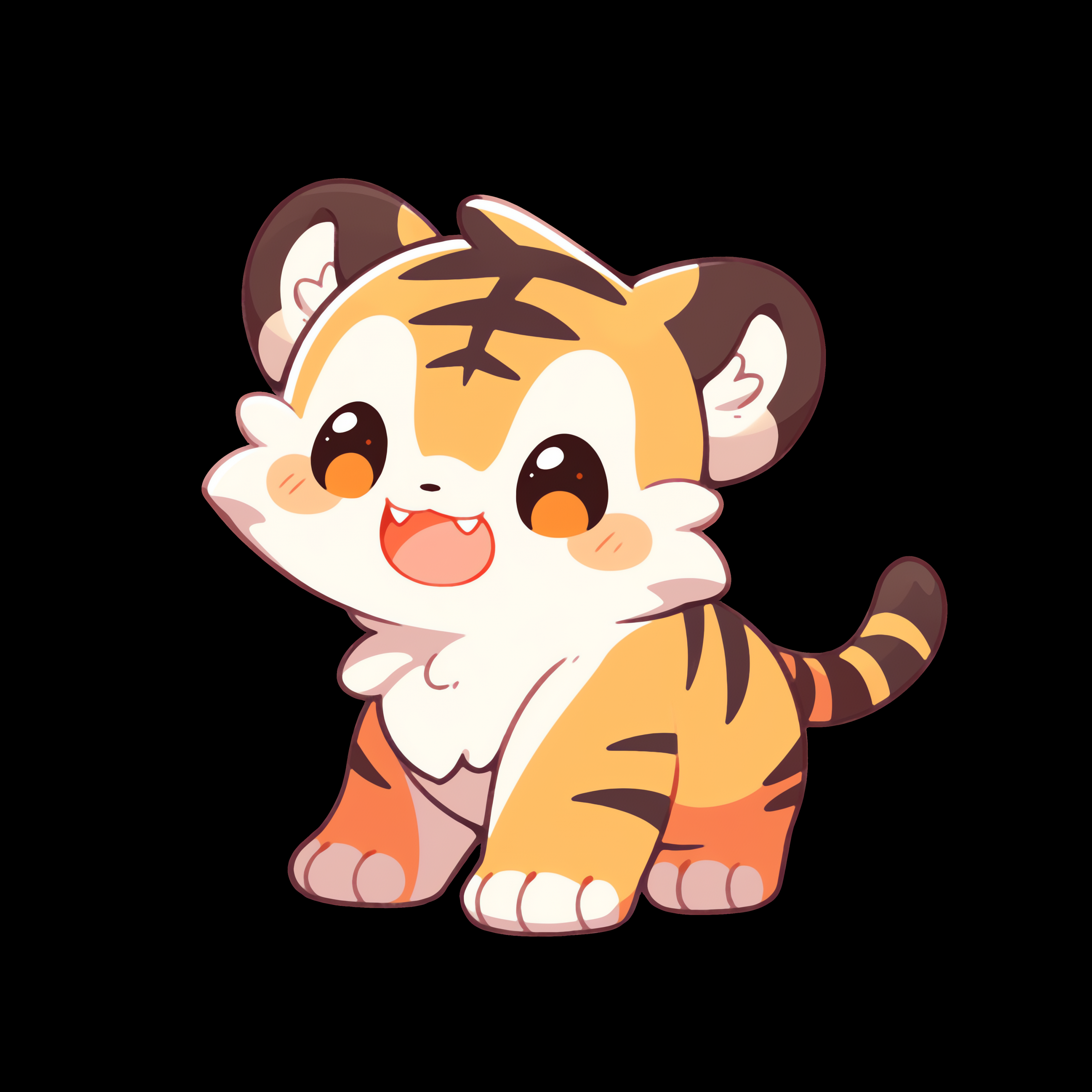 Cute Kawaii Baby Tiger Sticker  Cute kawaii drawings, Cute animal