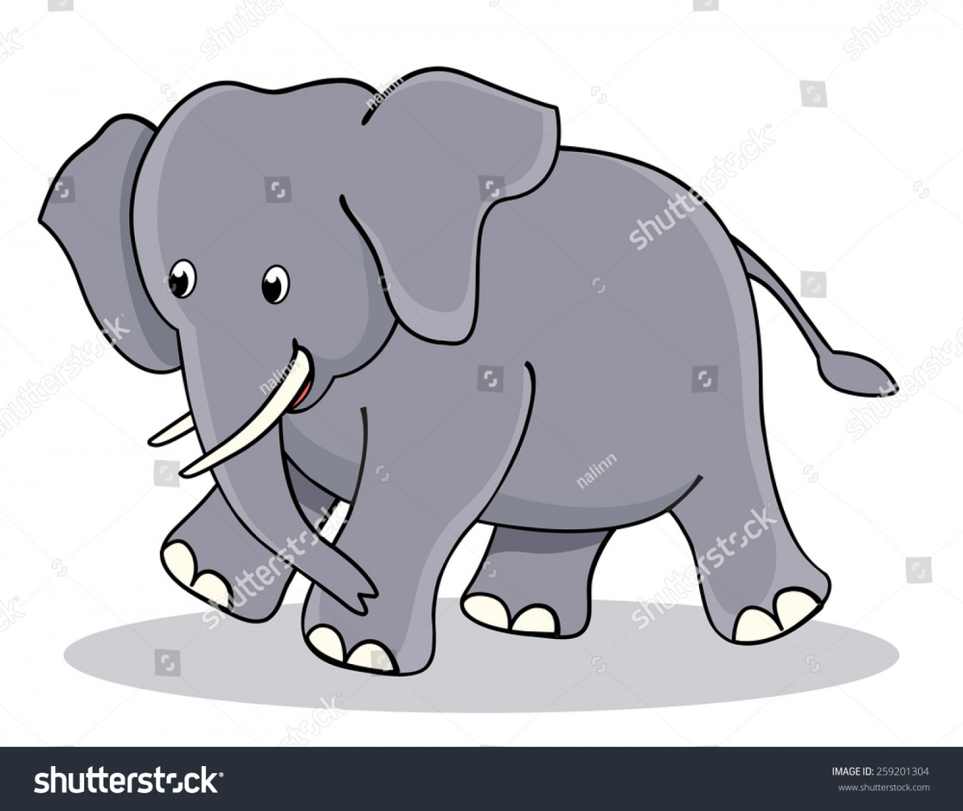 Cute Little Baby Elephant Jumbo Clipart: Stockillustration