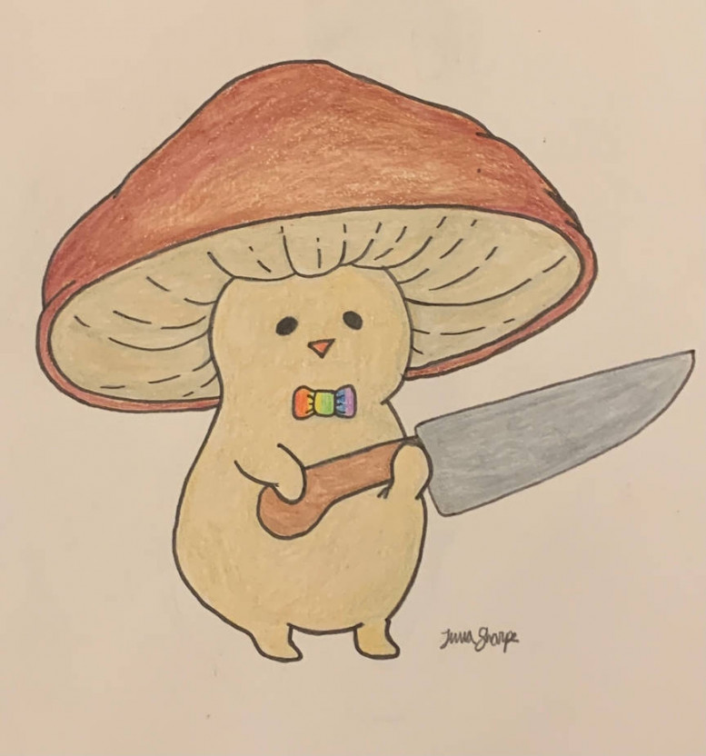 Cute Mushroom With a Knife by idkdudeimtrying on DeviantArt