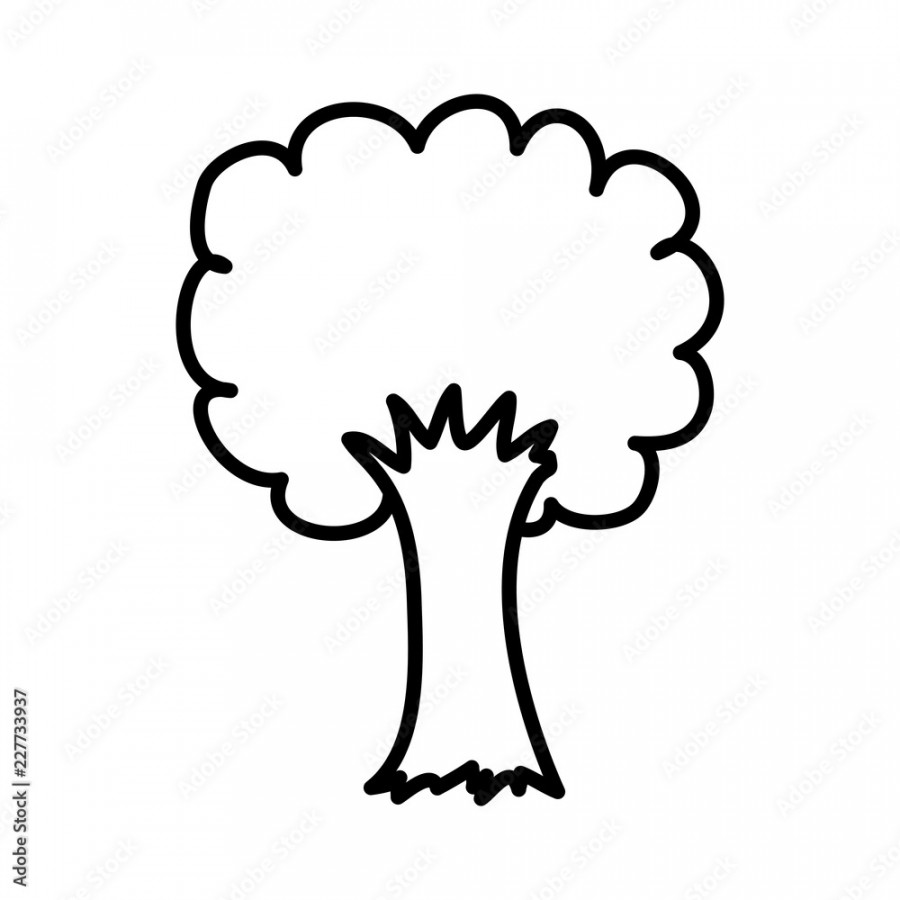 cute tree drawing icon Stock-Vektorgrafik  Adobe Stock