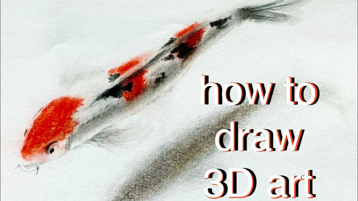 D drawing  how to draw D koi fish  realistic