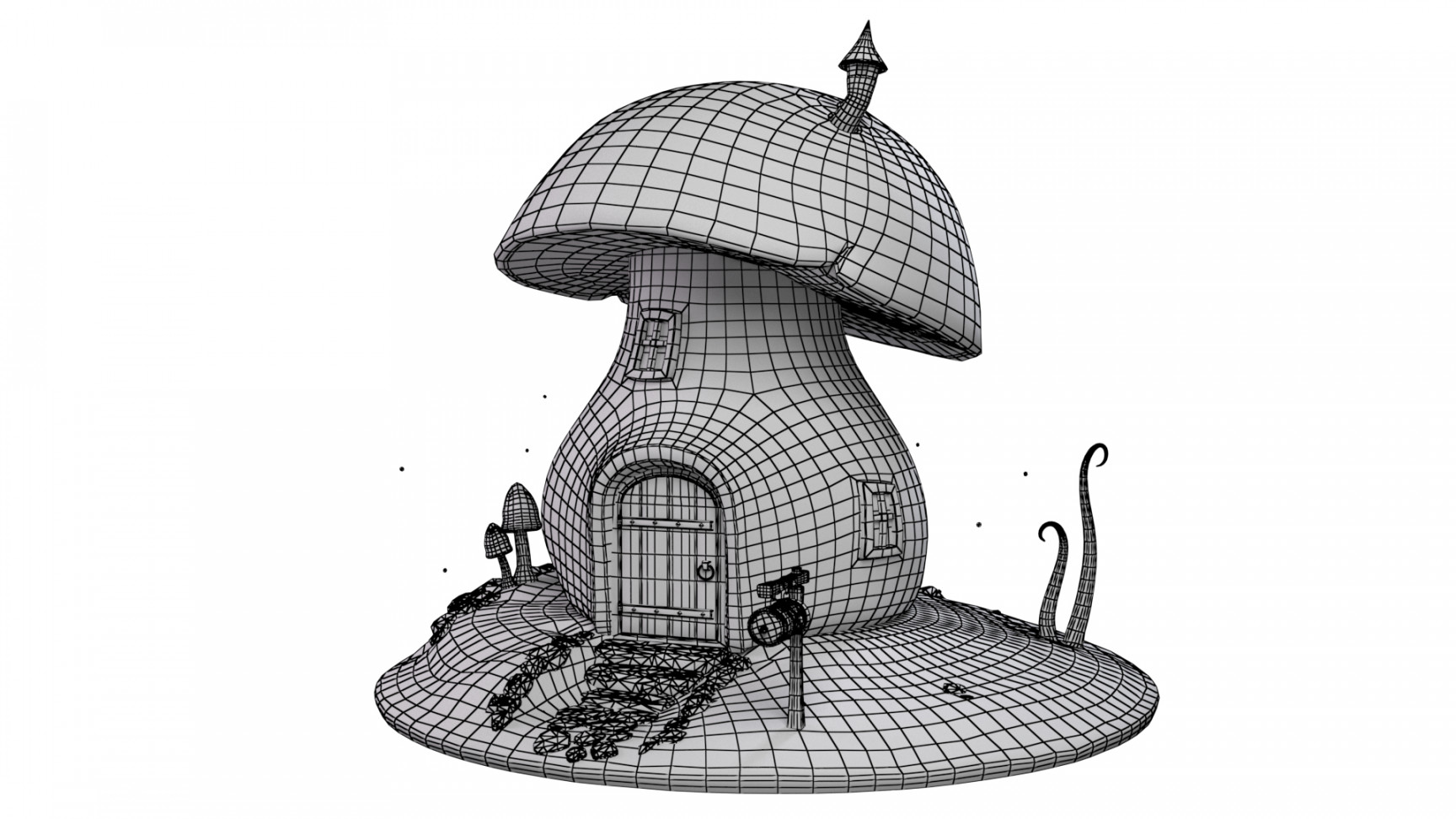 D model Stylized Mushroom House - TurboSquid 17417