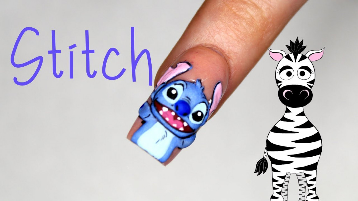 D Stitch Acrylic Nail Art Tutorial  Disney Lilo and Stitch