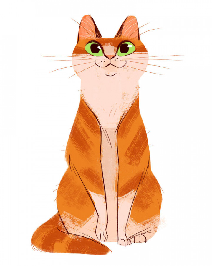 Daily Cat Drawings — : Orange Kitty