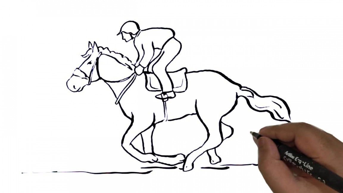 Daily Drawing Demo- Horse Jockey Line Drawing.