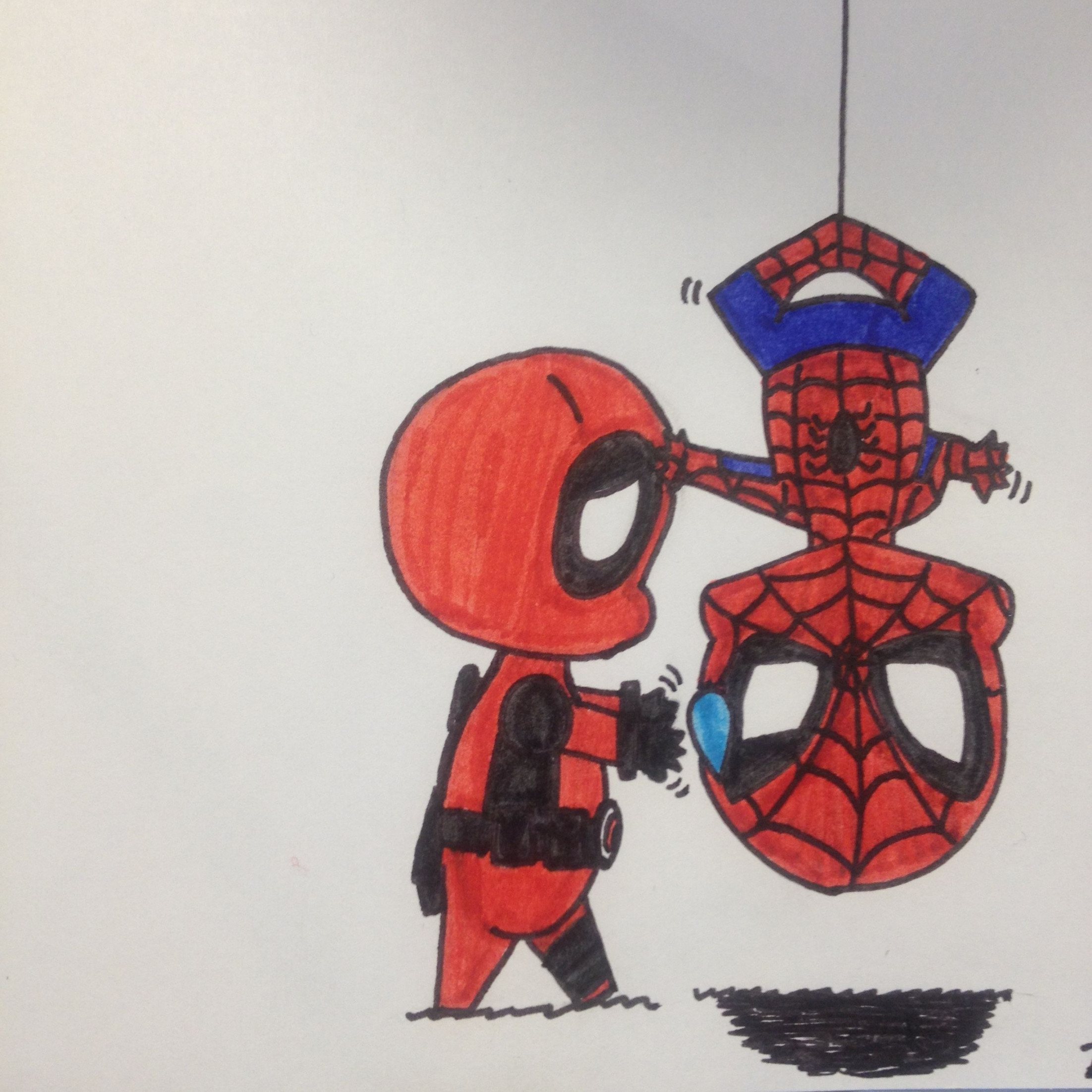 Deadpool and Spiderman drawing by Dhalie Fortin  Spiderman