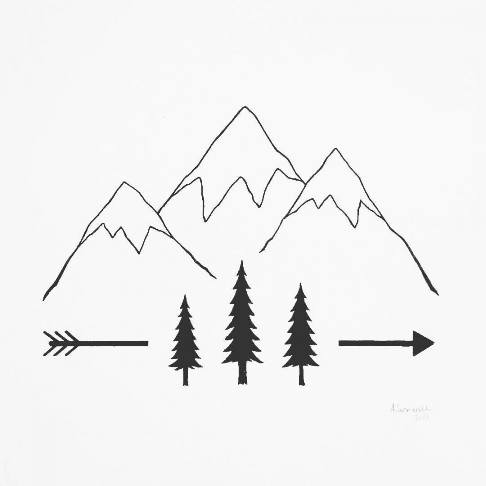 Delta Breezes  Mountain drawing, Mountain drawing simple, Art