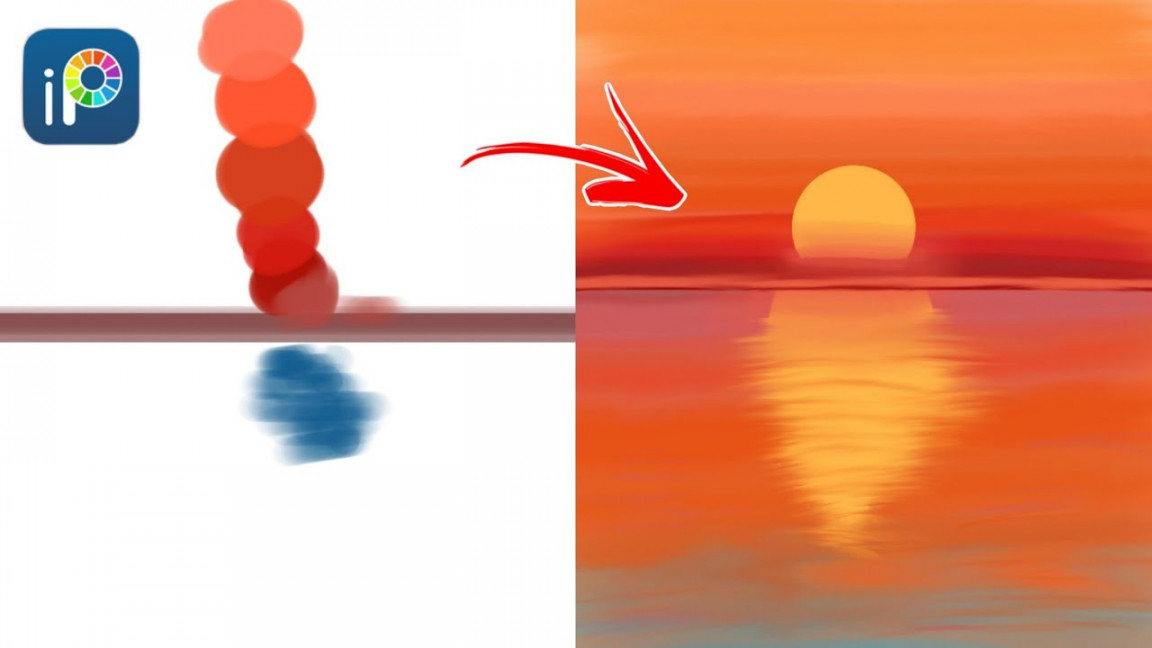 Digital art tutorial in Mobile Phone  Ibispaintx Tutorial  How to Draw in  Ibispaintx - Sunset