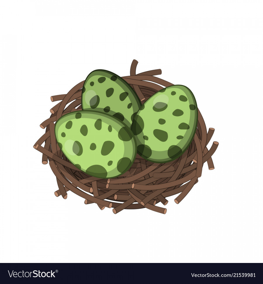 Dinosaurs nest with eggs in isometric style Vector Image