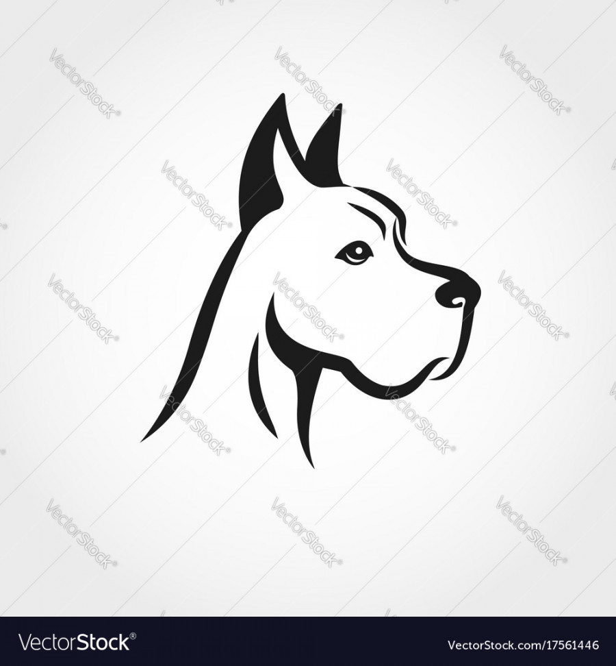 Dog head line drawing can be used as logo Vector Image