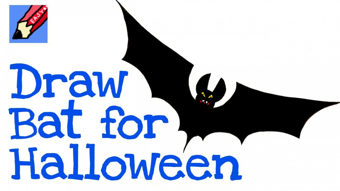 Draw a bat for Halloween Real Easy