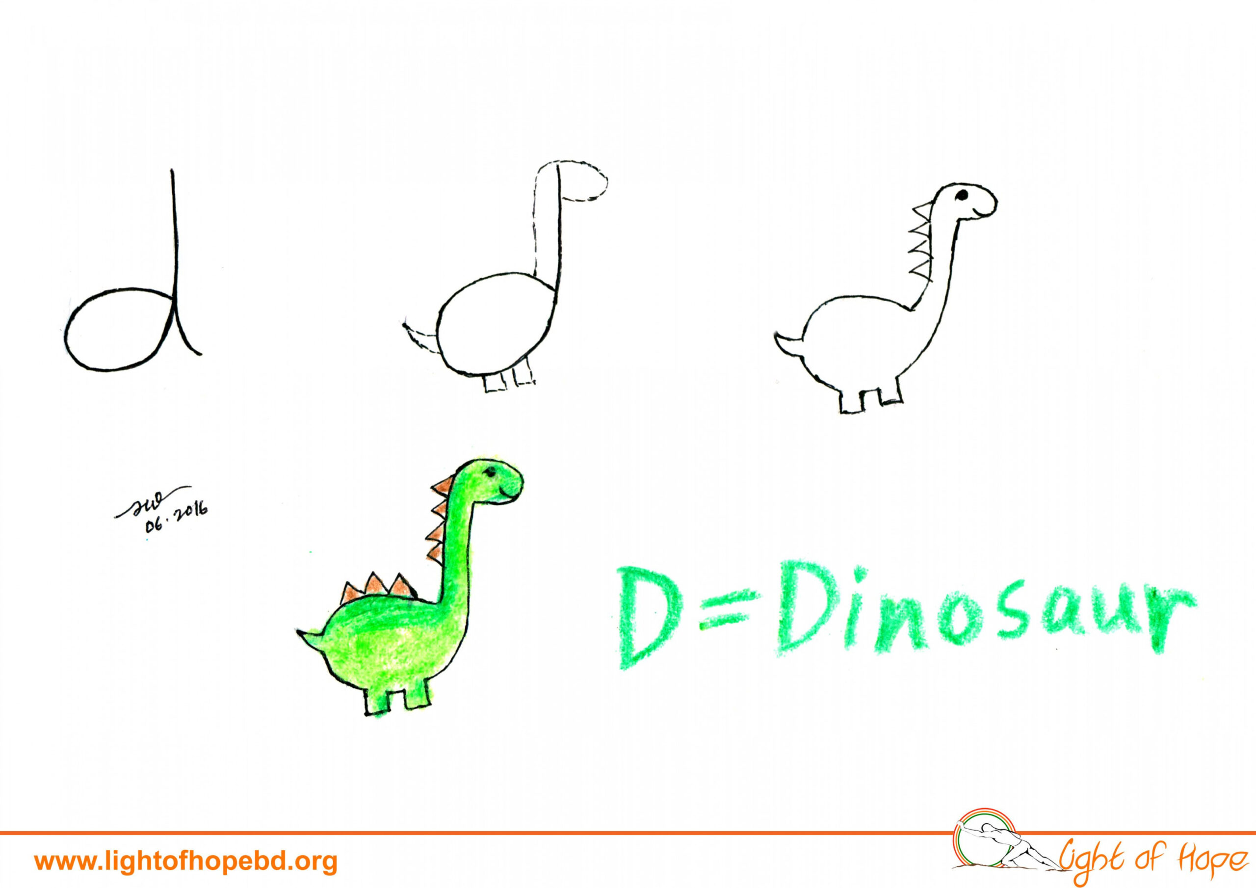 draw dinosaur from d