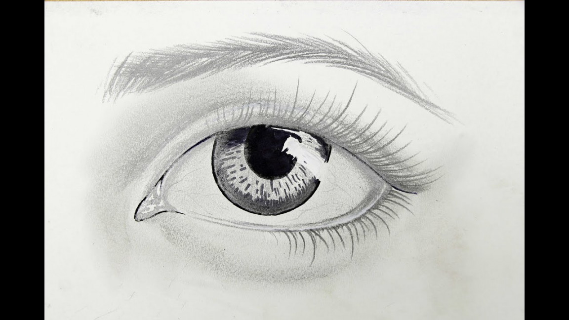 Draw Semi Realistic Eye Step By Step For Beginners
