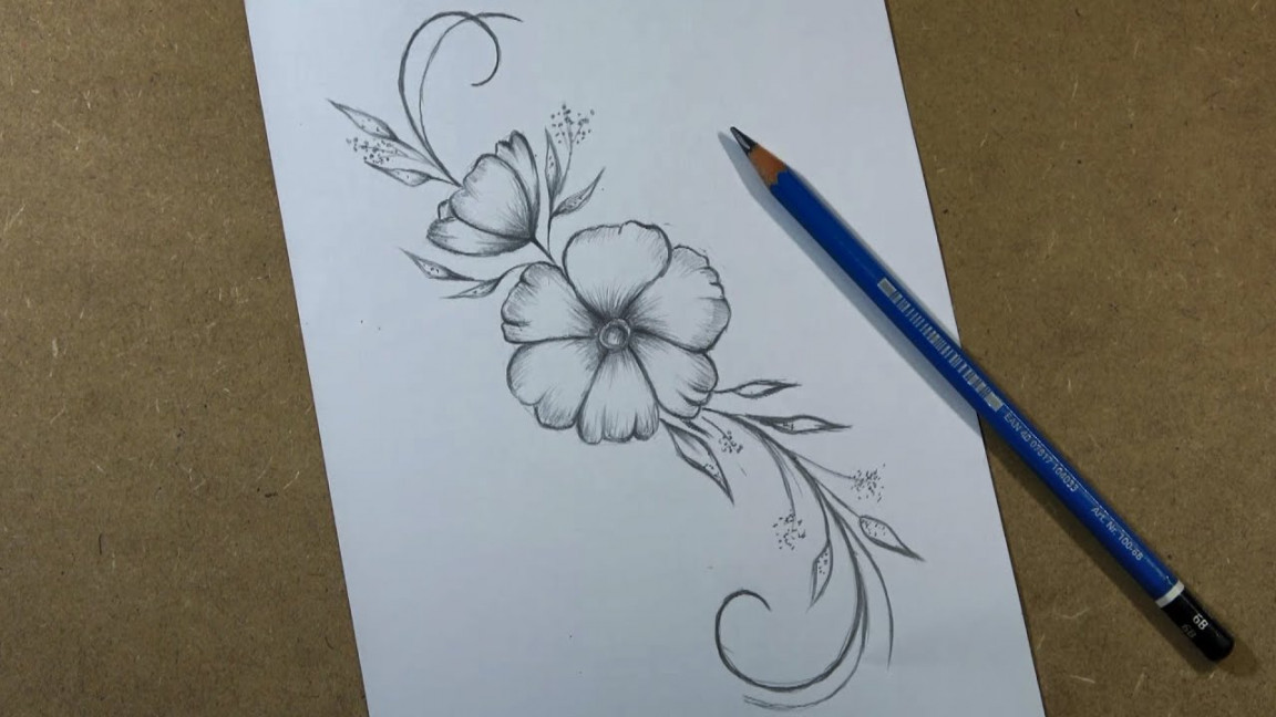 Drawing beautiful flower tattoo designs step by step  Hihi Pencil