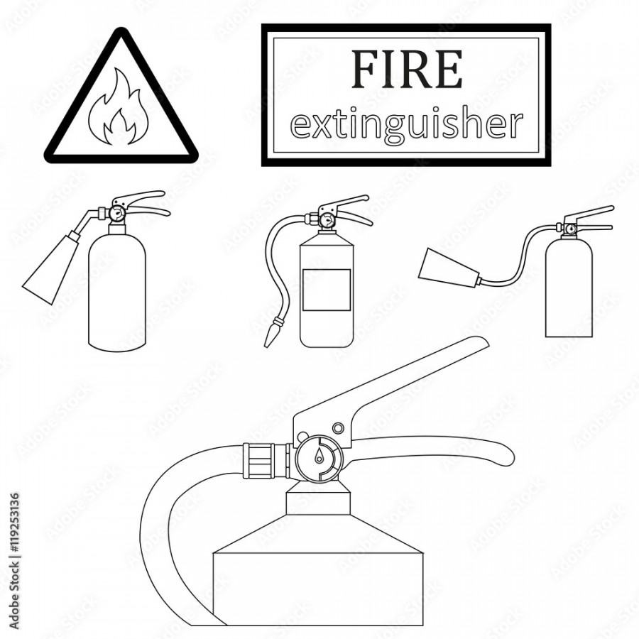 drawing fire extinguishers