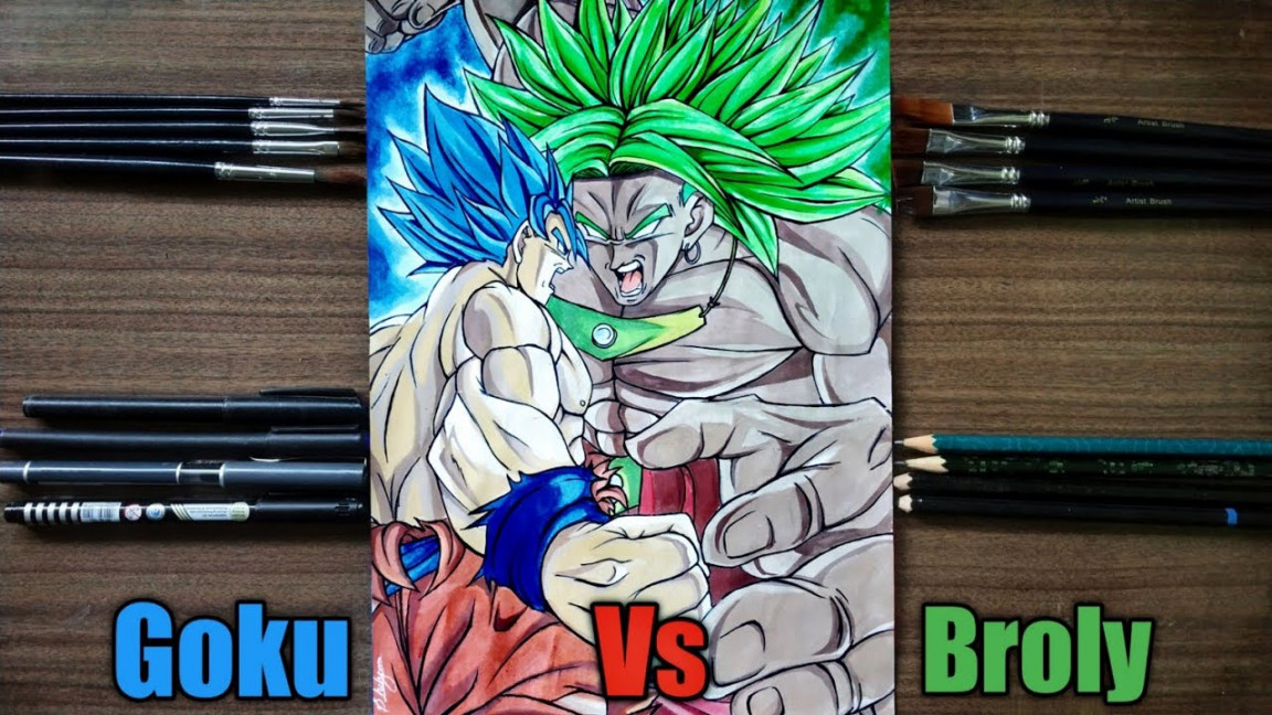 Drawing Goku Blue Vs Broly