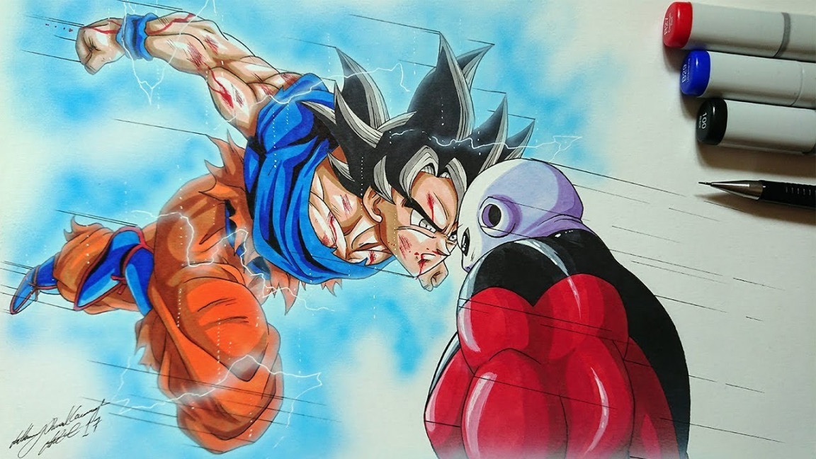 Drawing Goku VS Jiren - Ultra Instinct  Dragonball Super