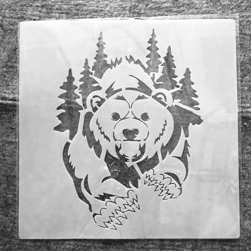 Drawing Stencil for Painting,  x  cm, Grizzlies Bear