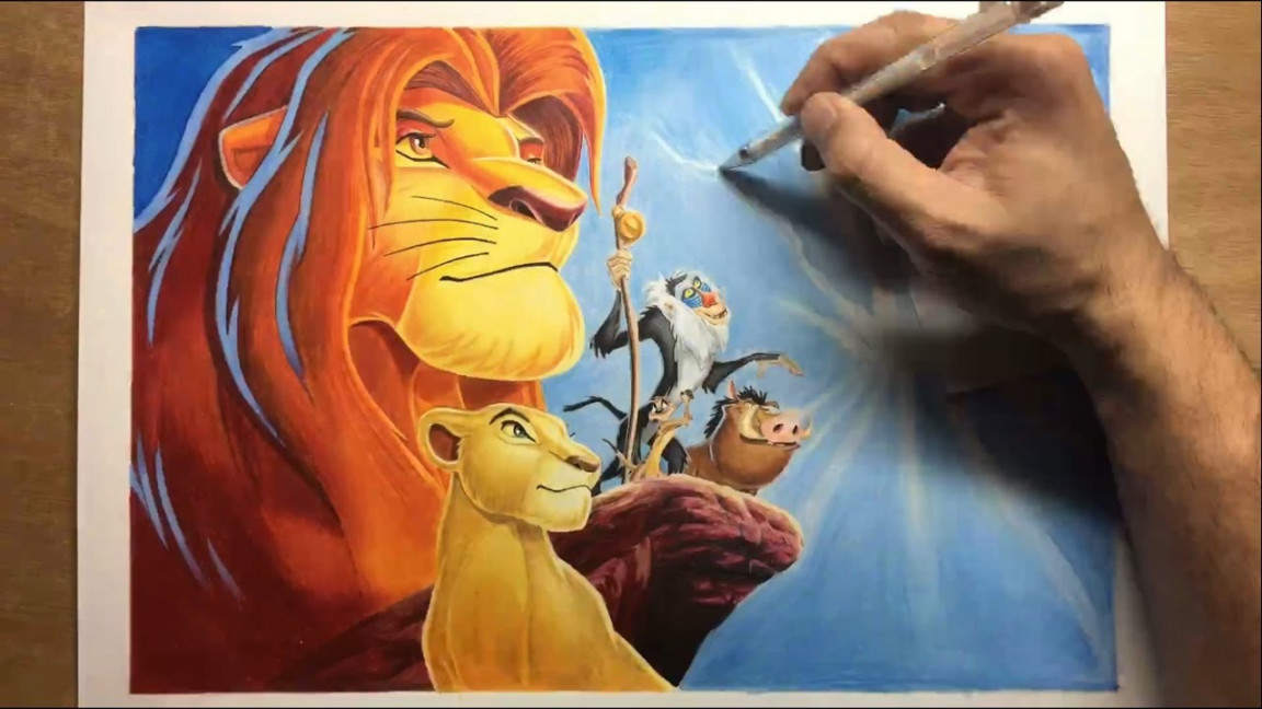 Drawing: The Lion King - Timelapse  Artology