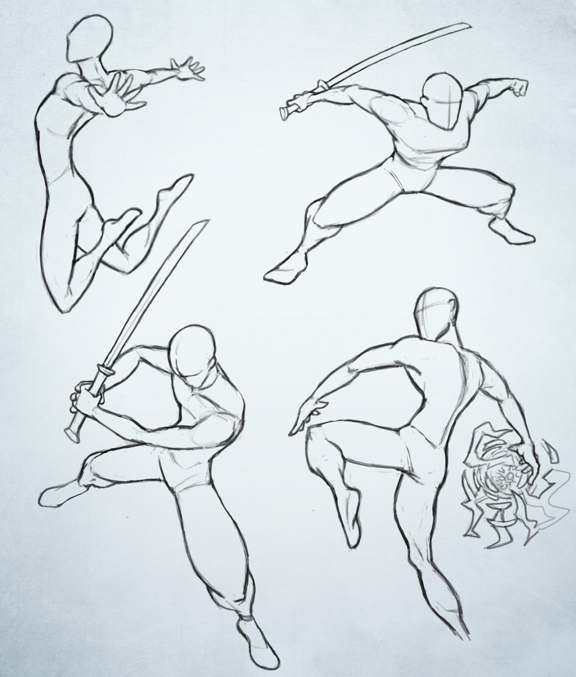 Dynamic Action poses # by Inkonix on DeviantArt