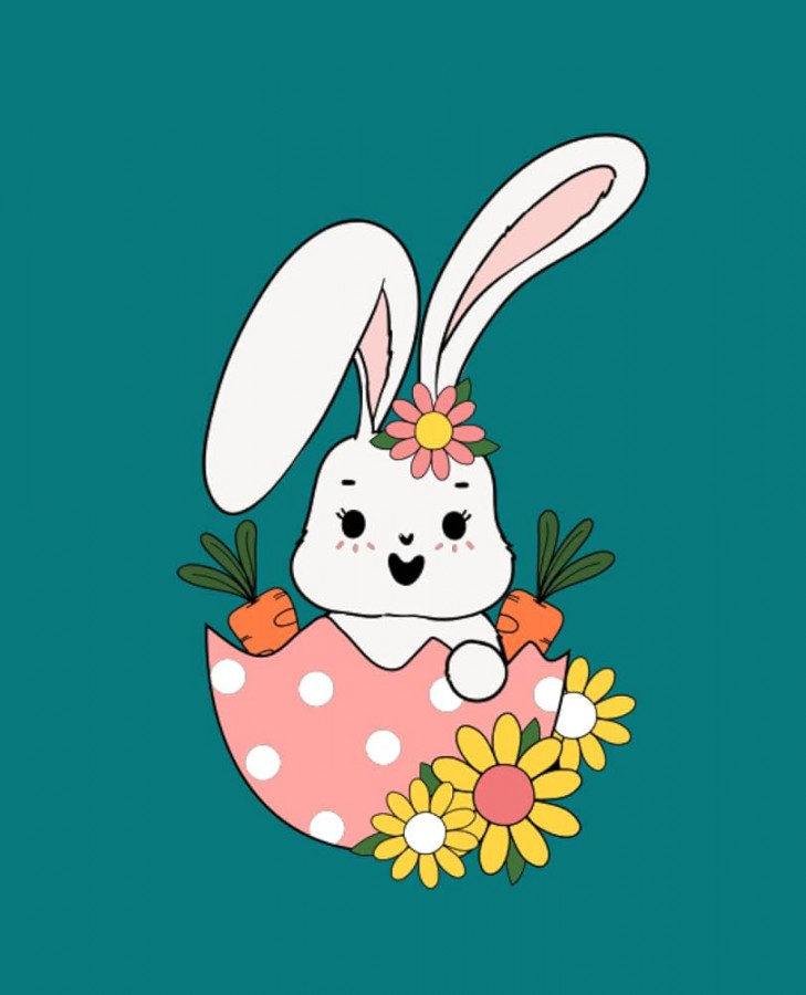 Easter Journal for Kids Cute Happy Bunny Notebook Sketchbook
