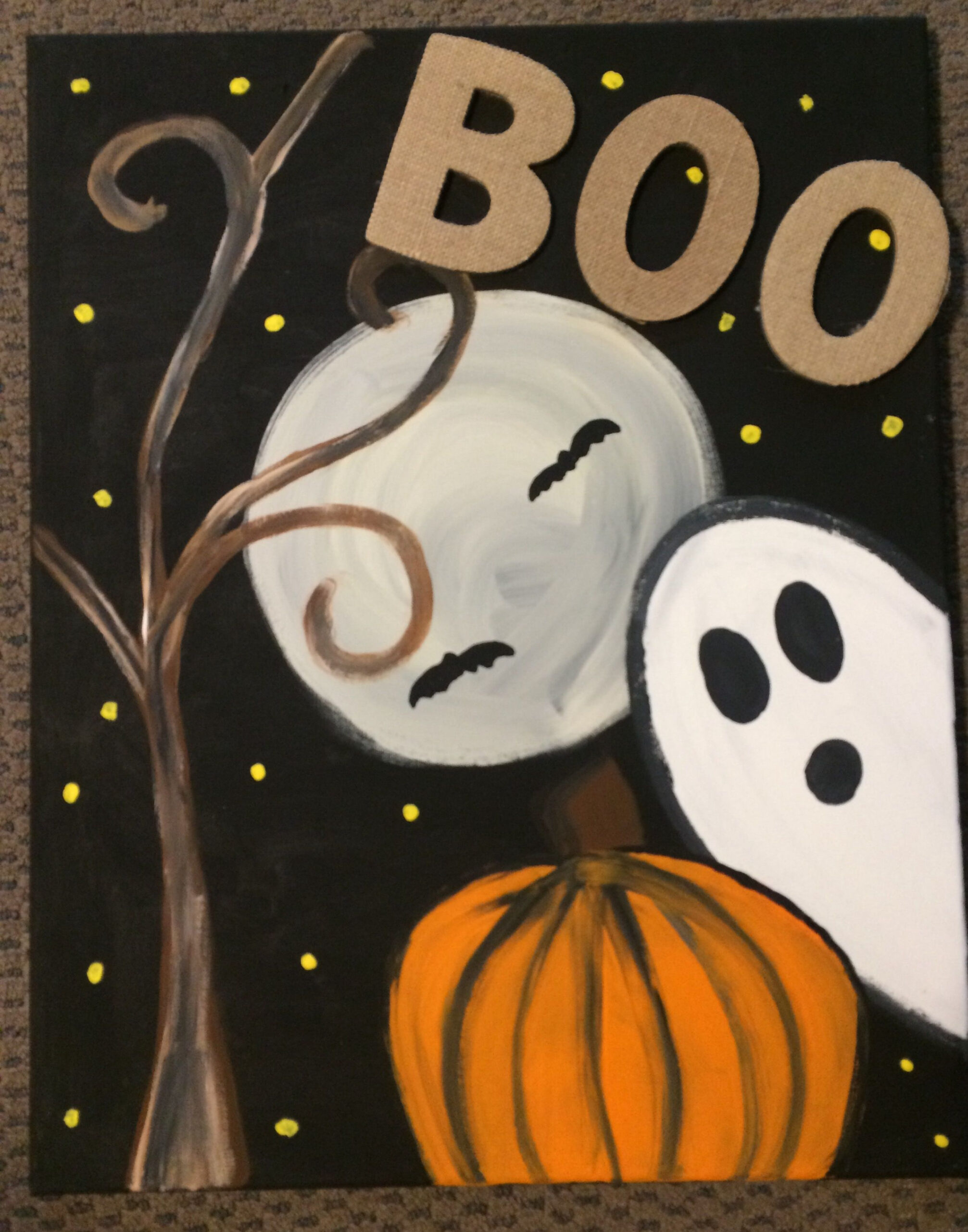 Easy DIY Halloween painting  Halloween canvas art, Halloween