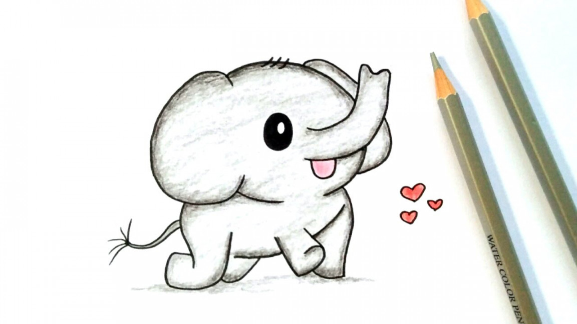 Easy Drawing Elephant Happy