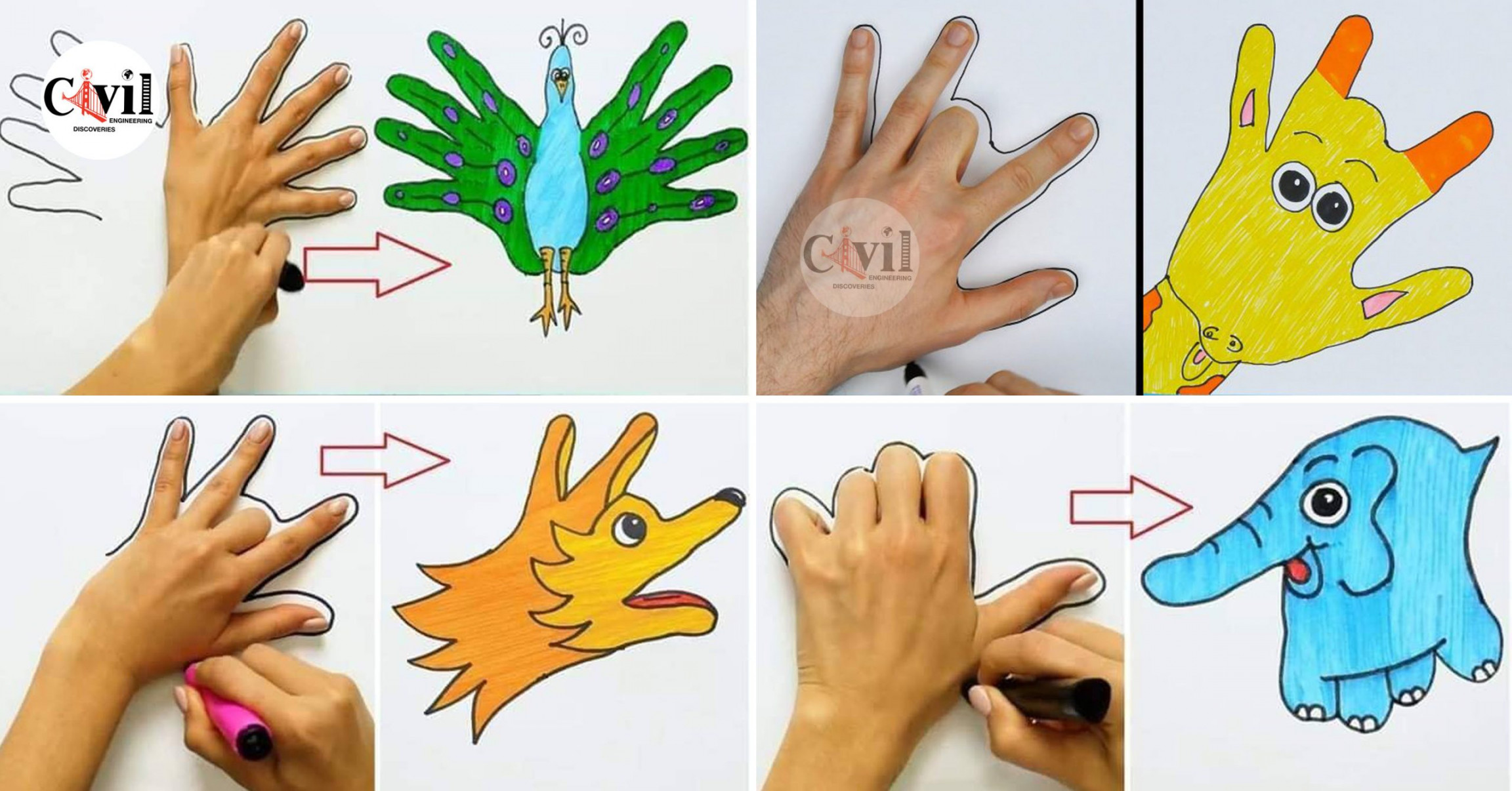 Easy Drawing Tricks For Kids With Your Hands  Engineering Discoveries