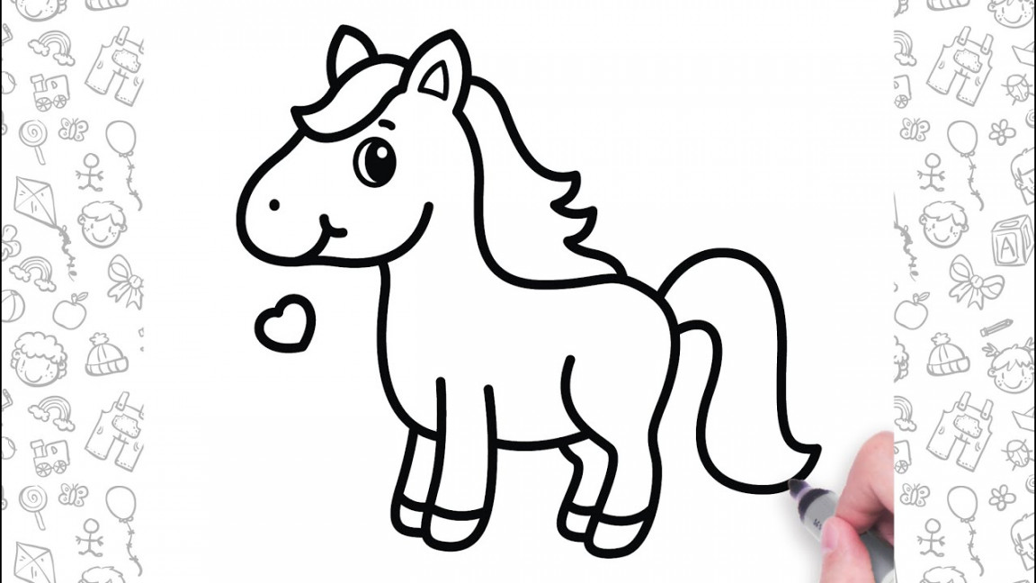 Easy Horse Drawing For Kids  How to Draw a Horse Step by Step