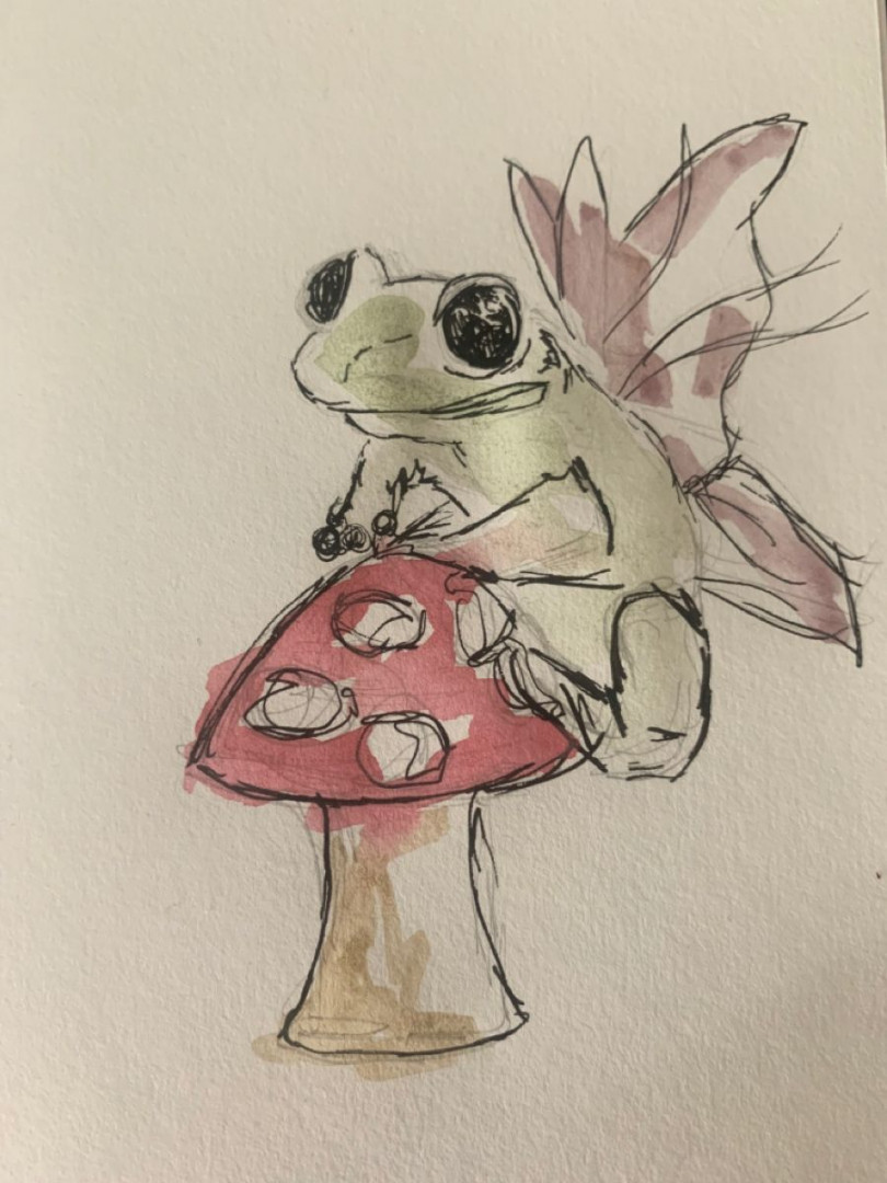 Fairy frog watercolour painting  Sketchbook art inspiration, Art