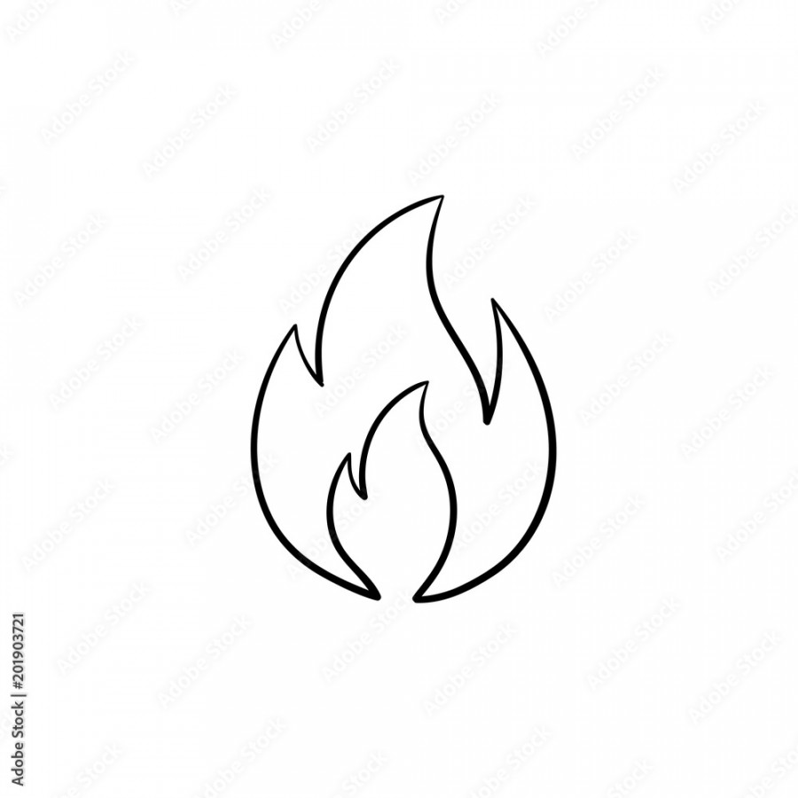 Fire flame hand drawn outline doodle icon