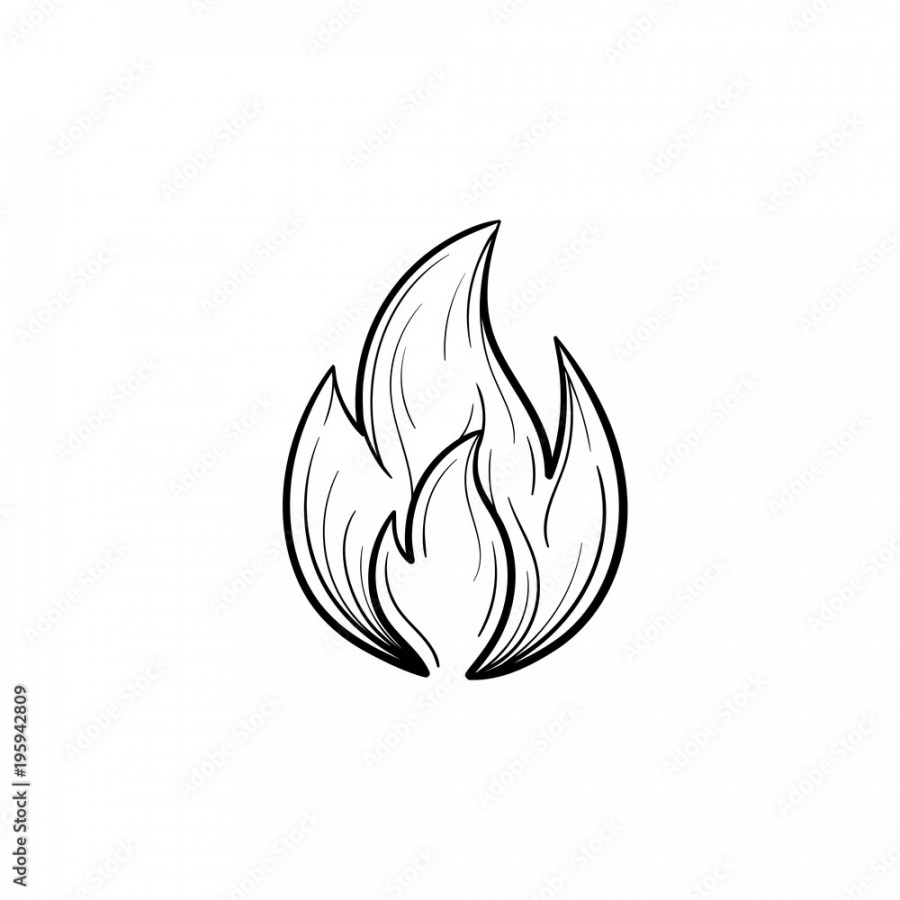 Fire flame hand drawn outline doodle icon