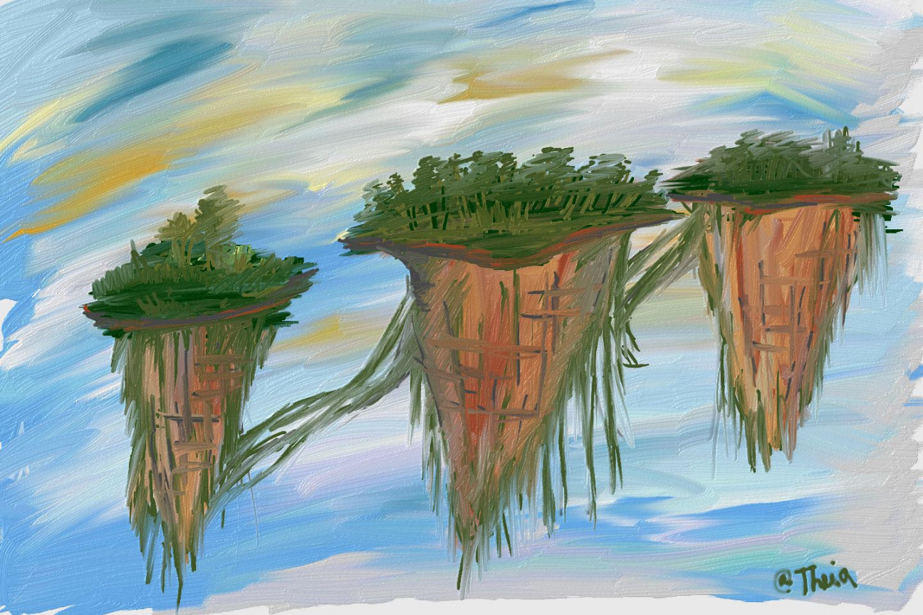 Floating Mountains" a drawing inspired by the movie Avatar (