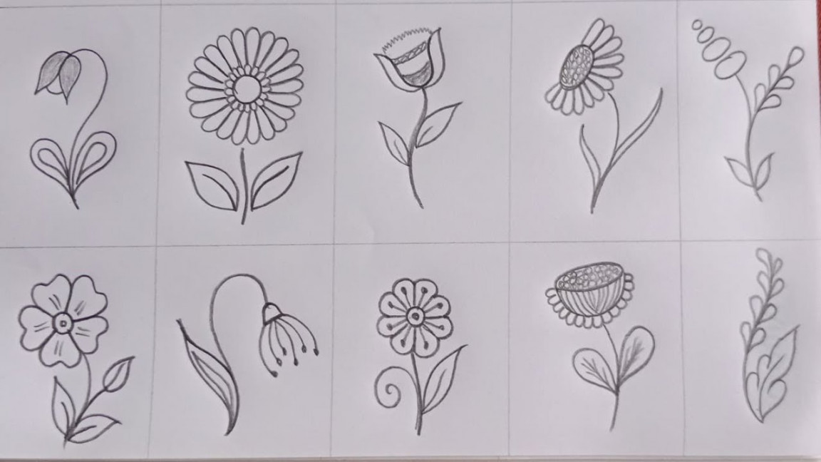 Flowers Pattern Drawing Tutorial-, Drawing for Beginners by Rup  Handicraft