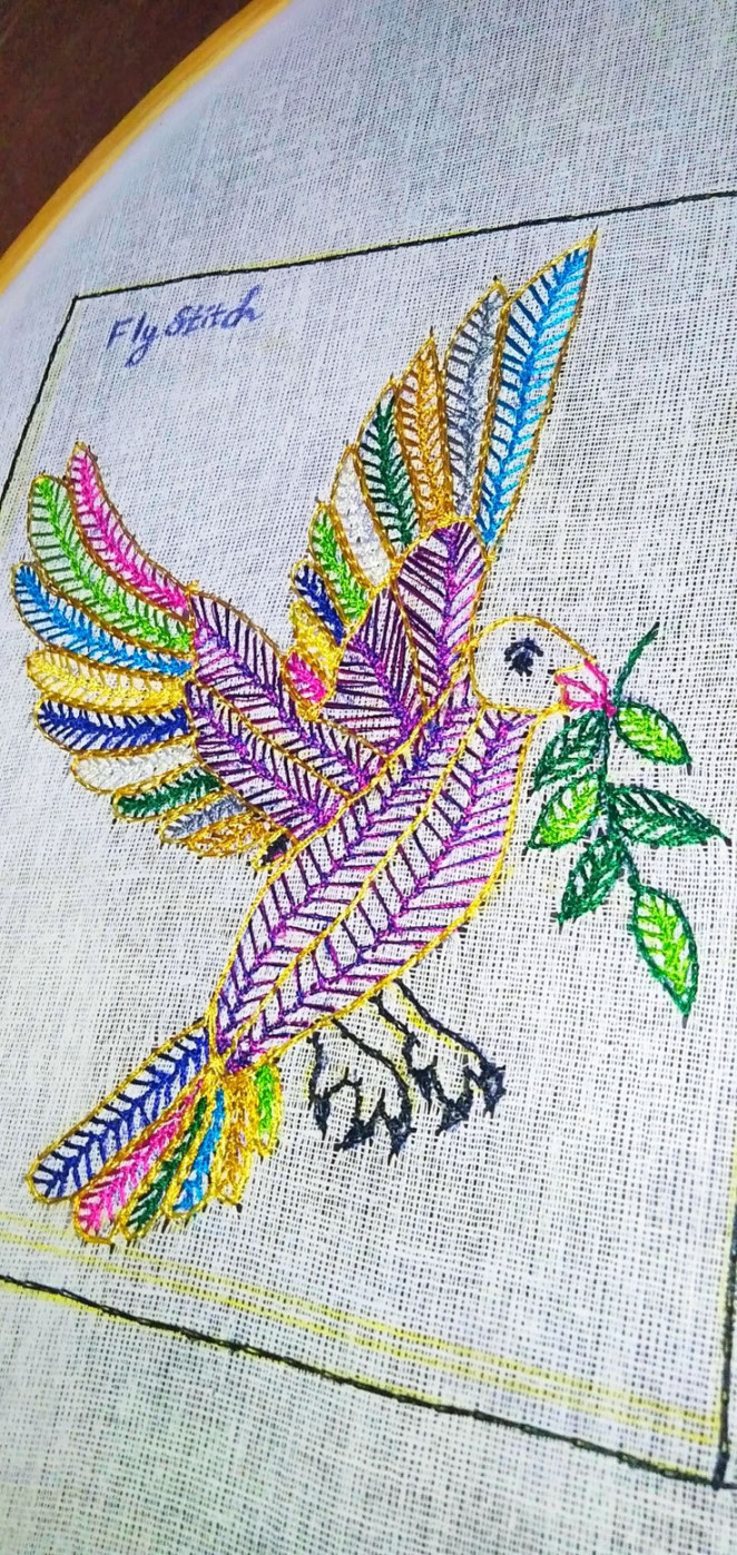 Fly stitch  Embroidery patterns, Stitch, Embroidery