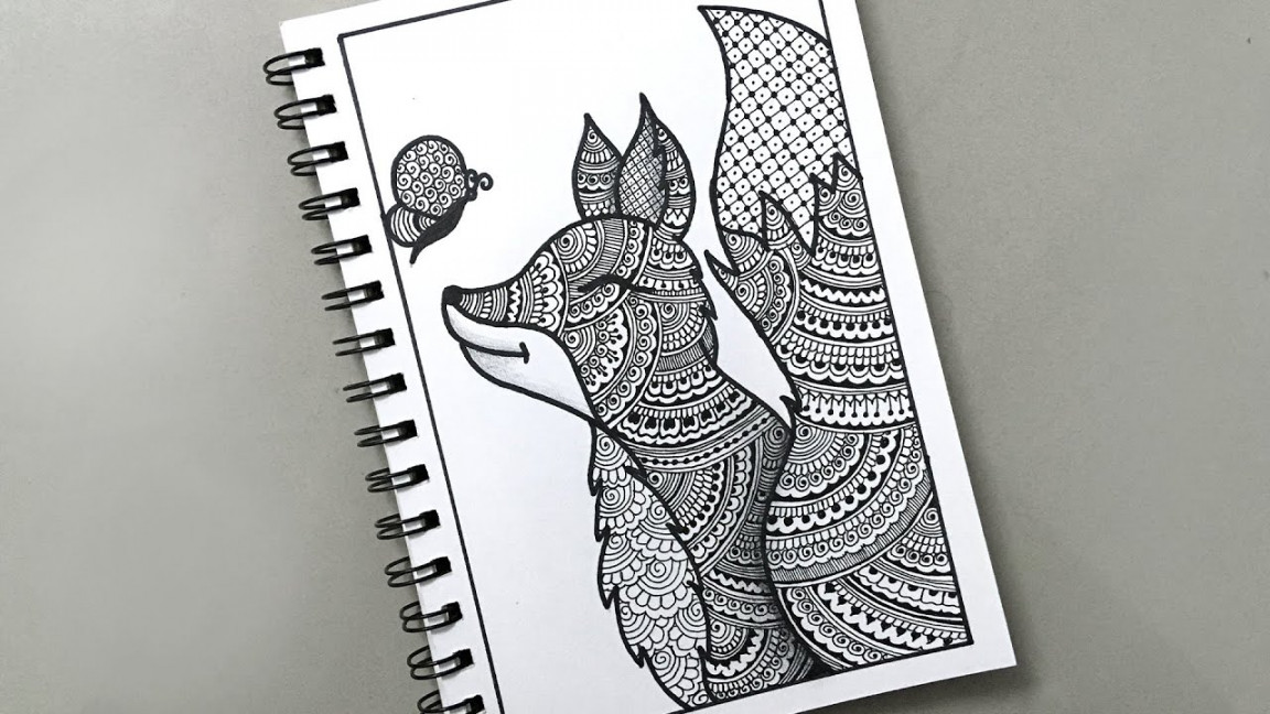 Fox Mandala Art Drawing Tutorial  Mandala Art  Pencil Drawing