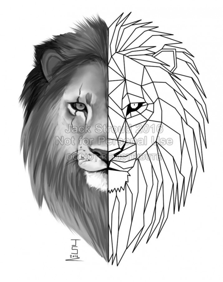 Geometric Lion Tattoo by BritishViper.deviantart