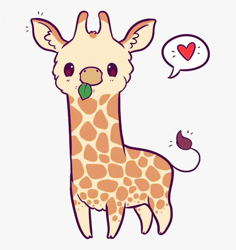 giraffe #heart #kawaii #chibi #art #naomilord #cute - Kawaii