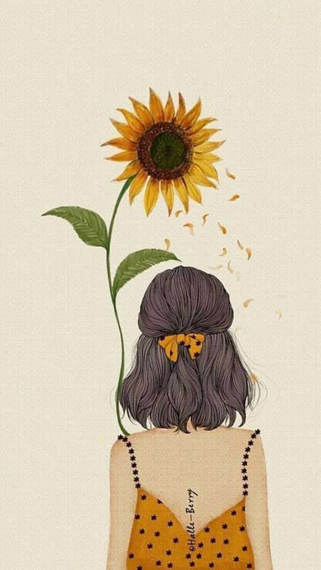 girl-with-black-hair-yellowe-dress-holding-a-sunflower-flower