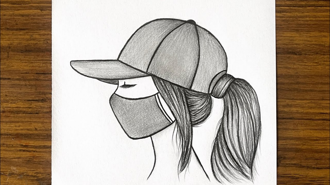 Girl with mask drawing  How to draw a beautiful Girl  Easy drawing for  beginners  Drawing girl