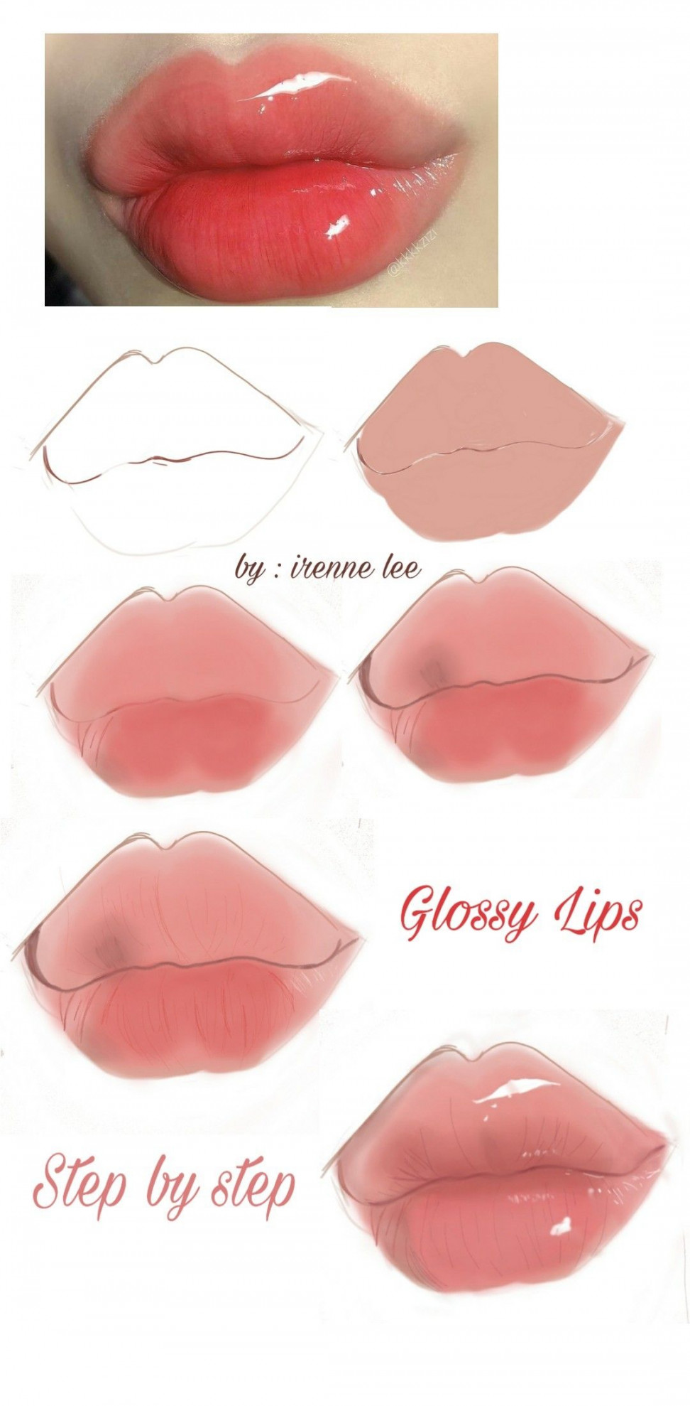 Glossy Lips  Autodesk sketchbook tutorial, Digital art tutorial