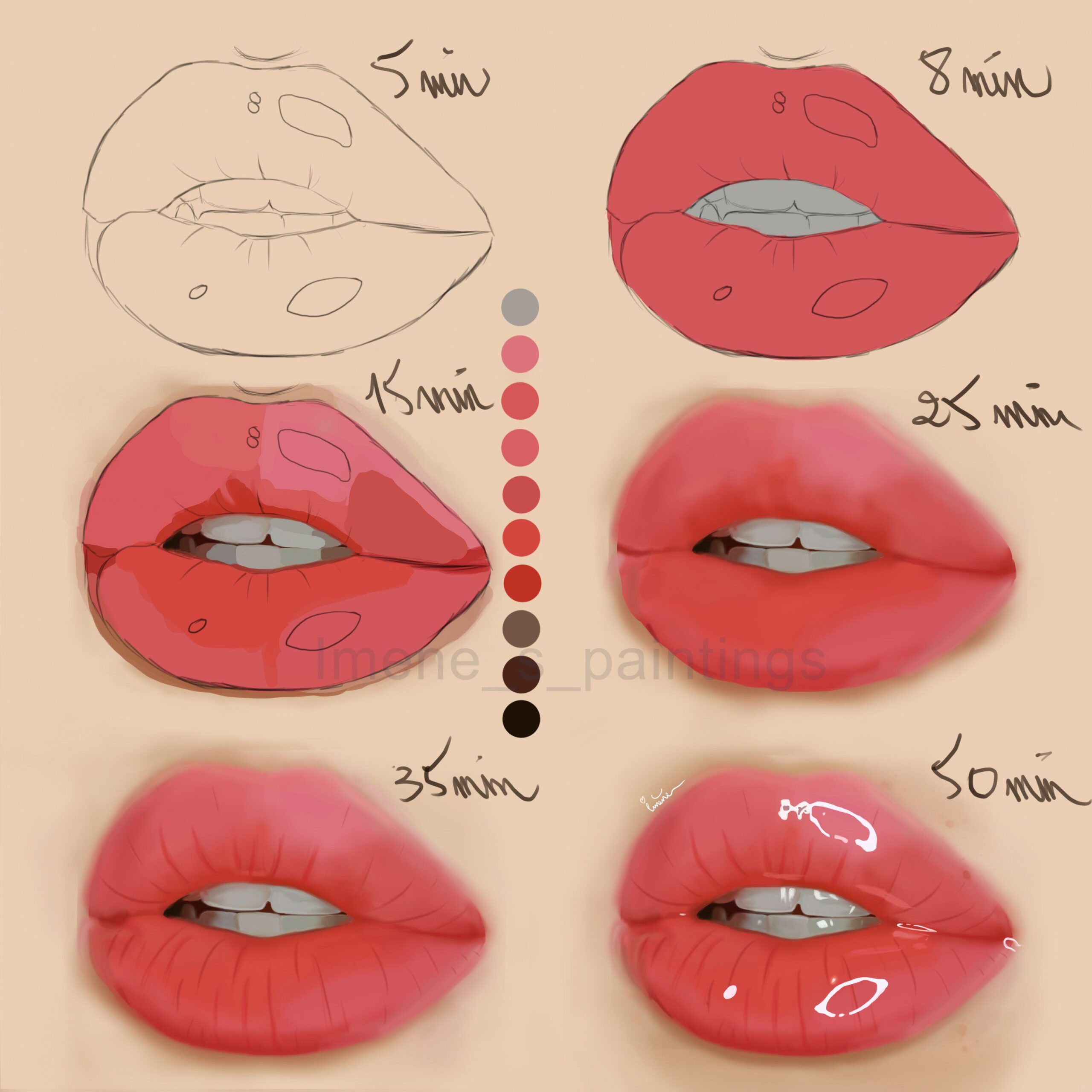 glossy lips "digital art"  Drawing tutorial, Lip drawing, Lips