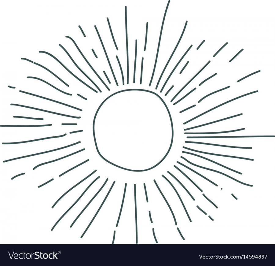 Gray hand drawing silhouette of sun Royalty Free Vector