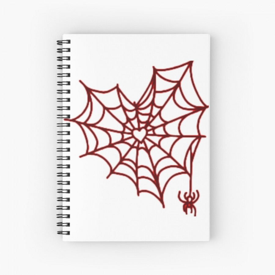 Heart spider web  Spiral Notebook