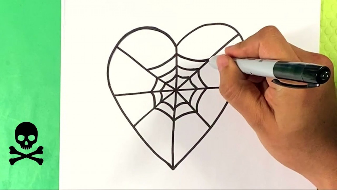 heart web how to draw beginners artist fun drawings