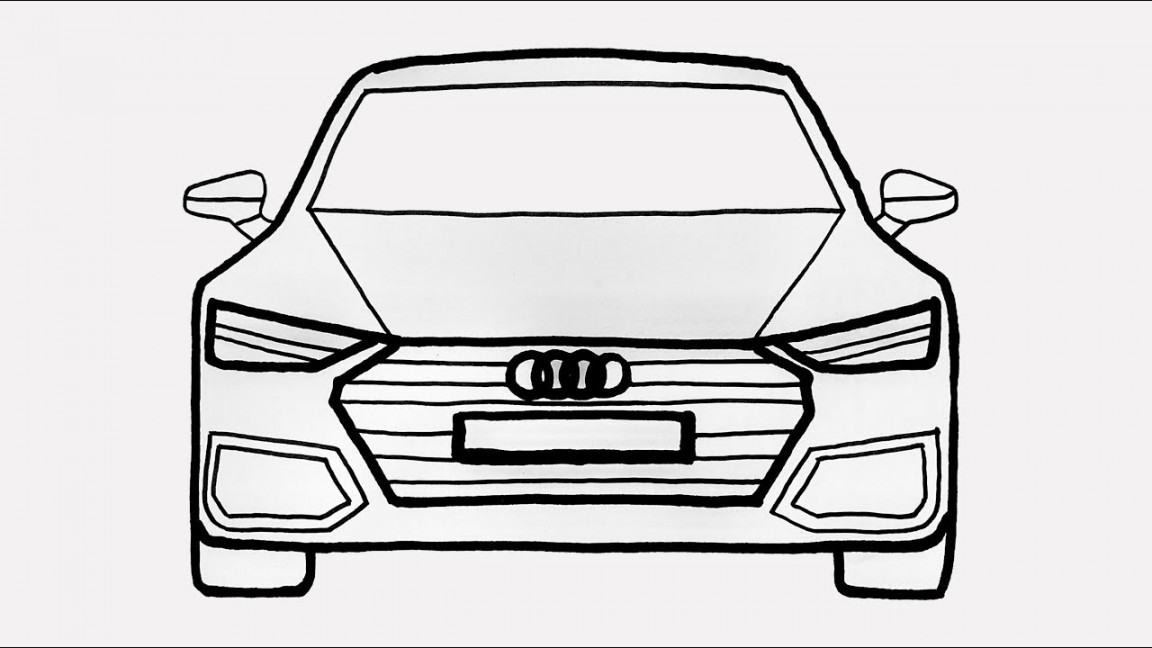 How to Draw A Audi Car - Easy Cars Drawing [ Car Drawing Art ]
